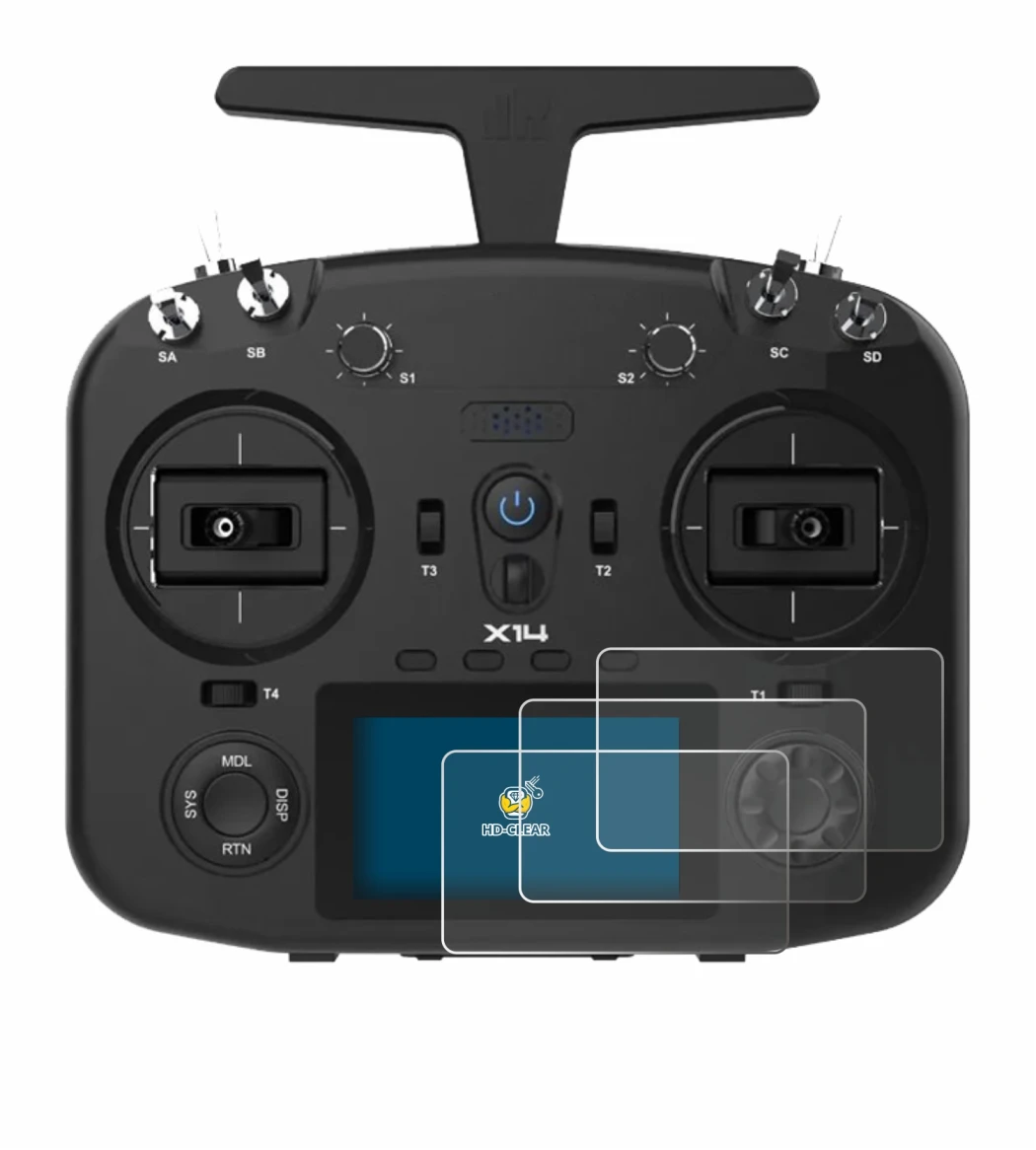 Image of the device FrSky TWIN X14 with a wide variety of screen protectors.