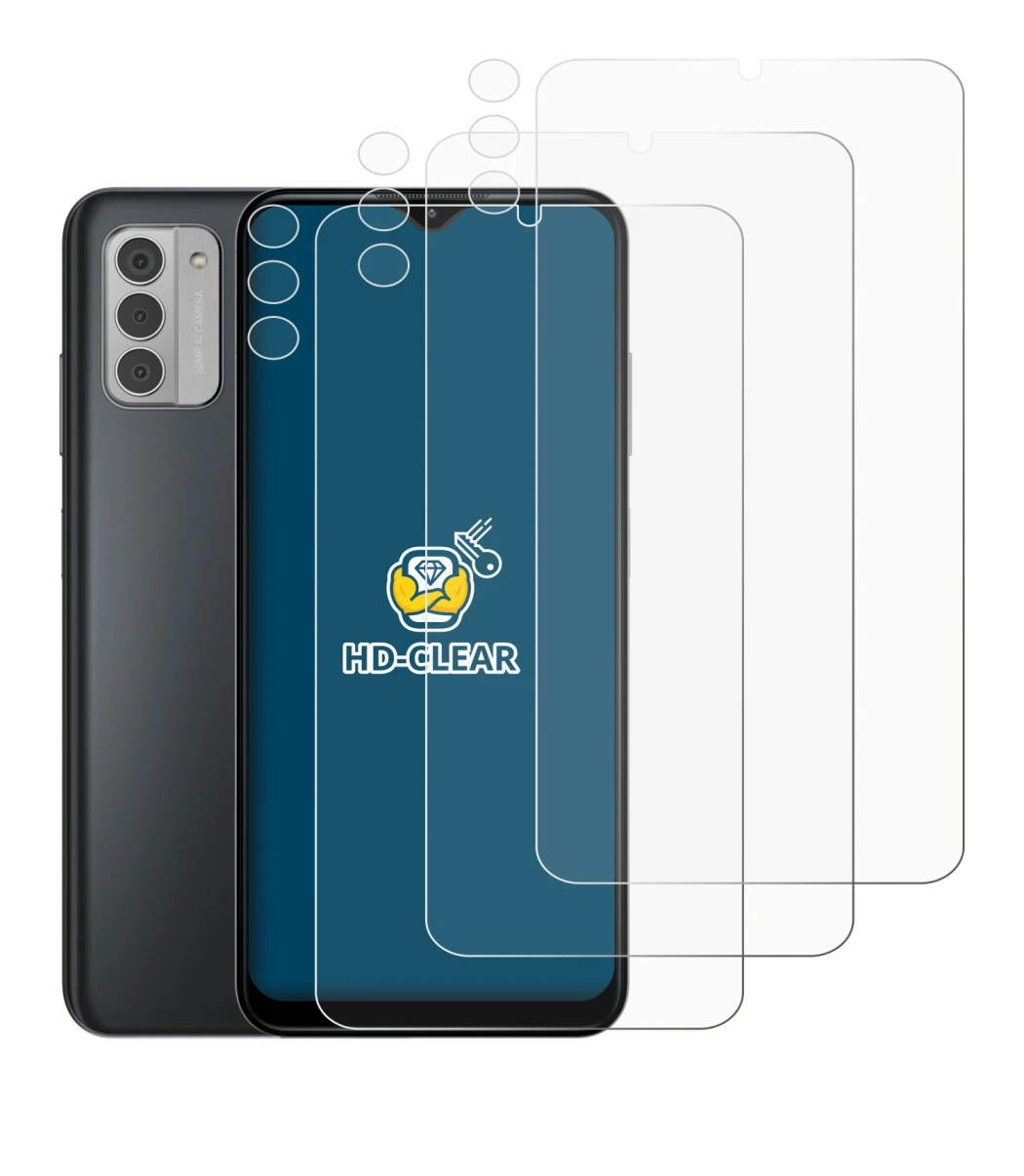 Image of the device Nokia G42 5G (Front+Camera) with a wide variety of screen protectors.