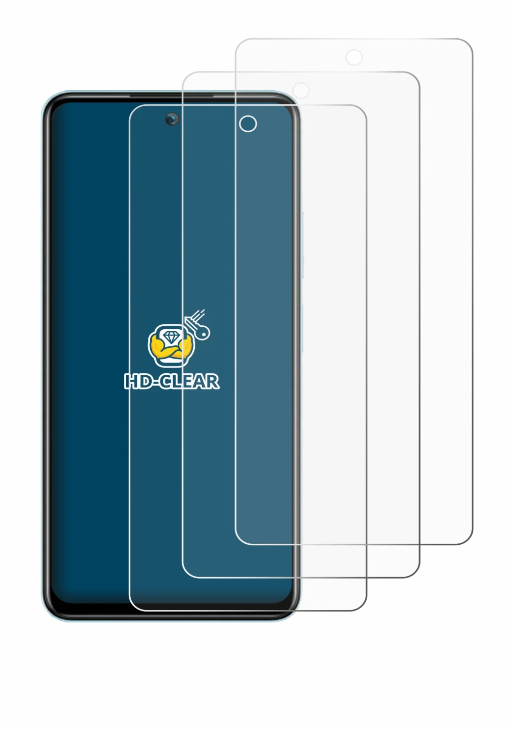 Image of the device Itel S24 with a wide variety of screen protectors.