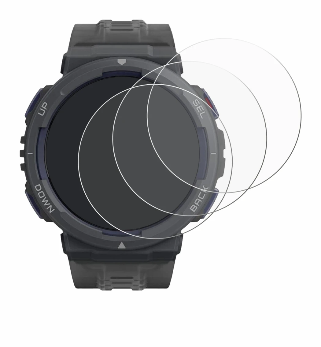 Image of the device Amazfit Active Edge with a wide variety of screen protectors.
