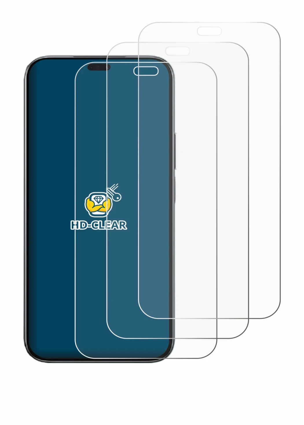 Image of the device Honor 200 Lite with a wide variety of screen protectors.