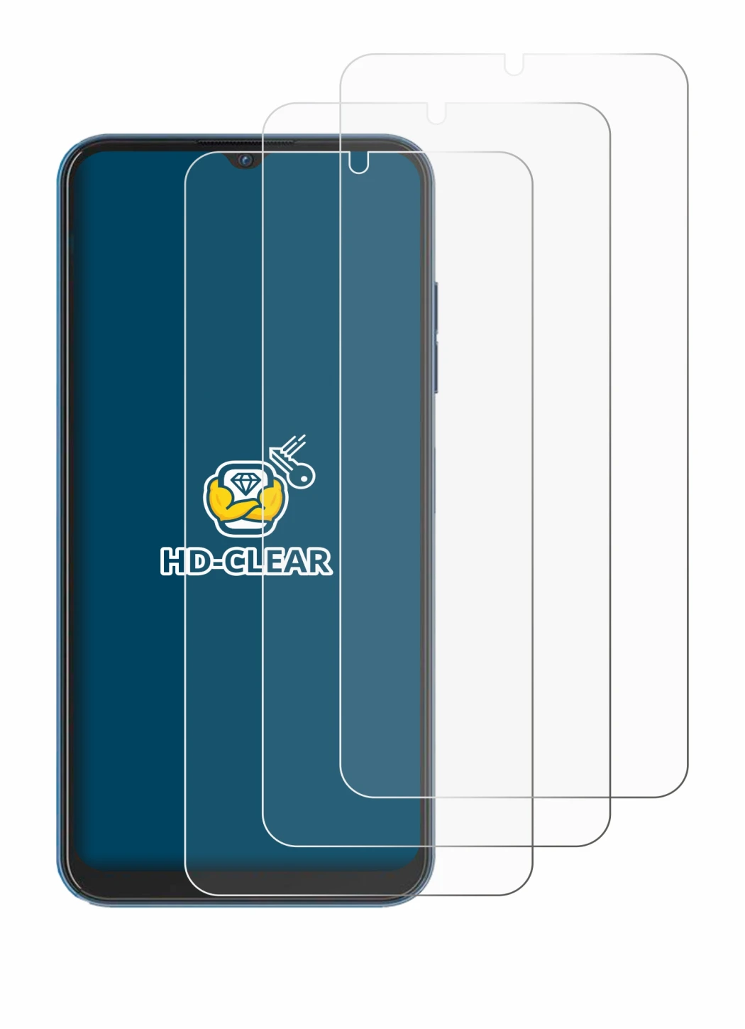 Image of the device Hotwav Note 13 with a wide variety of screen protectors.