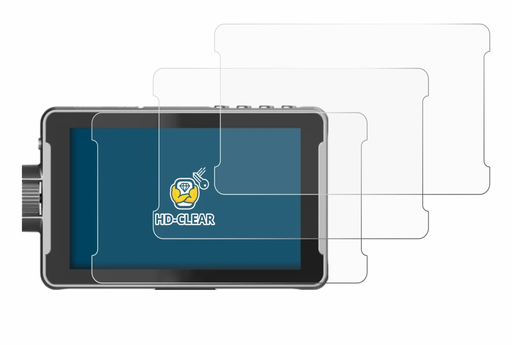 Image of the device Viltrox DC-550 Pro with a wide variety of screen protectors.