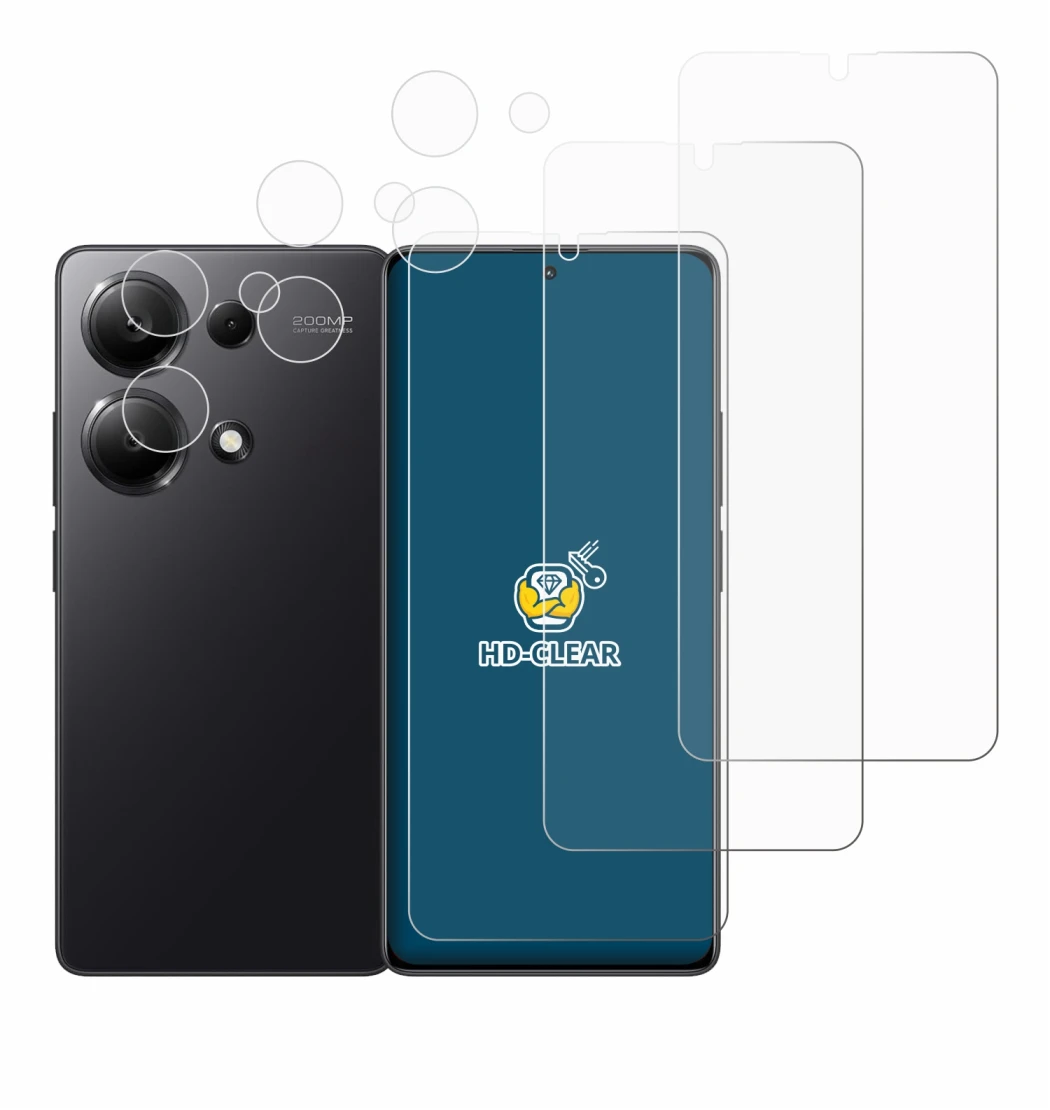 Image of the device Xiaomi Redmi Note 13 Pro 4G (Front+Camera) with a wide variety of screen protectors.