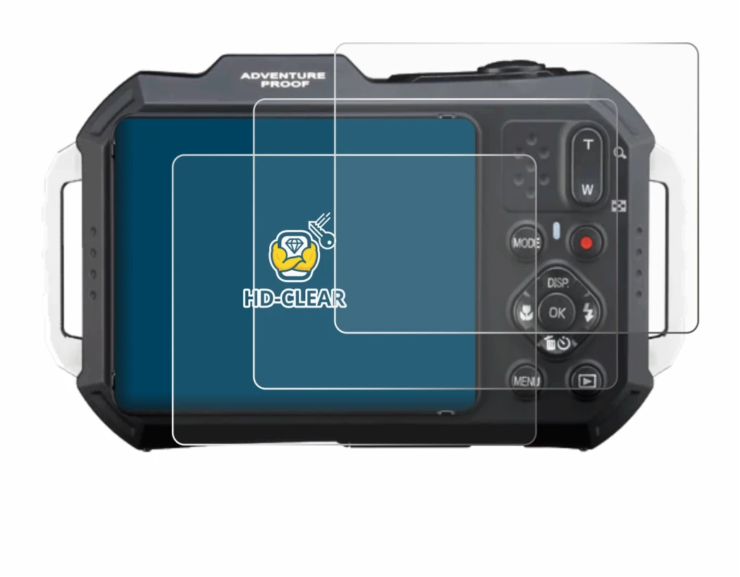 Image of the device Ricoh Pentax WG-1000 with a wide variety of screen protectors.