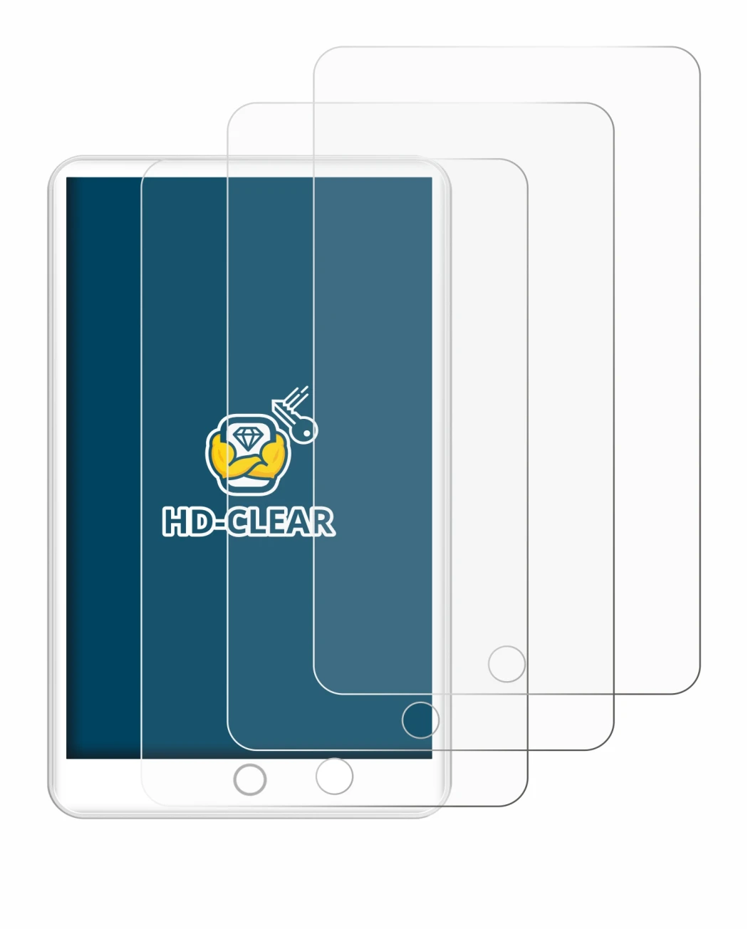Image of the device Mechen H1 with a wide variety of screen protectors.