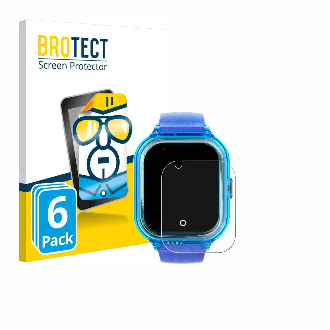 Front side of a product packaging with the brand logo BROTECT. Next to it is the device SaveFamily Enjoy shown with the corres