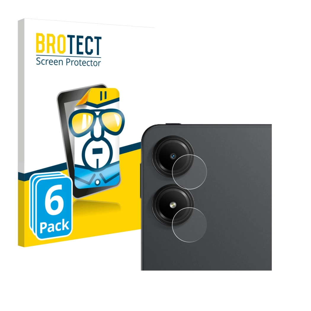 Front side of a product packaging with the brand logo BROTECT. Next to it is the device Xiaomi Redmi Pad Pro 5G (ONLY Camera L