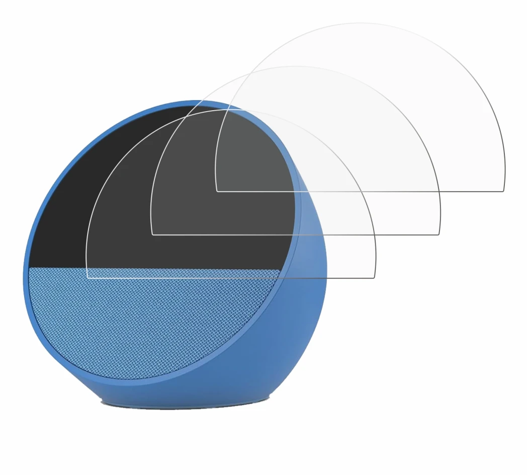 Image of the device Amazon Echo Spot 2024 with a wide variety of screen protectors.