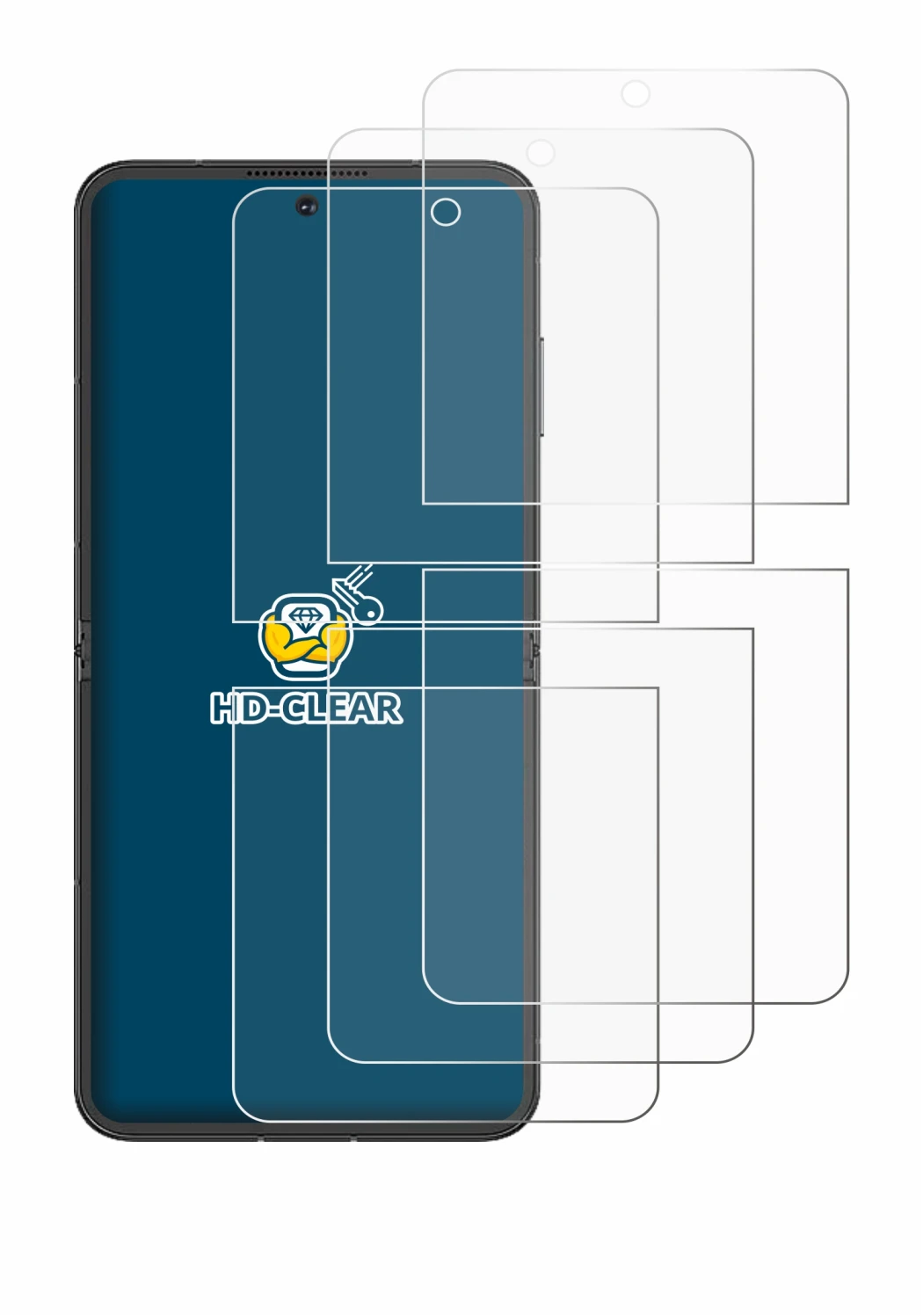 Image of the device Nubia Flip 5G with a wide variety of screen protectors.