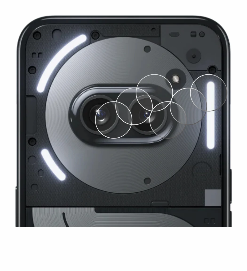 Image of the device Nothing Phone (2a) Plus (ONLY Camera Lens) with a wide variety of screen protectors.