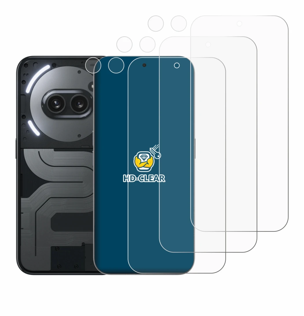 Image of the device Nothing Phone (2a) Plus (Front+Camera) with a wide variety of screen protectors.