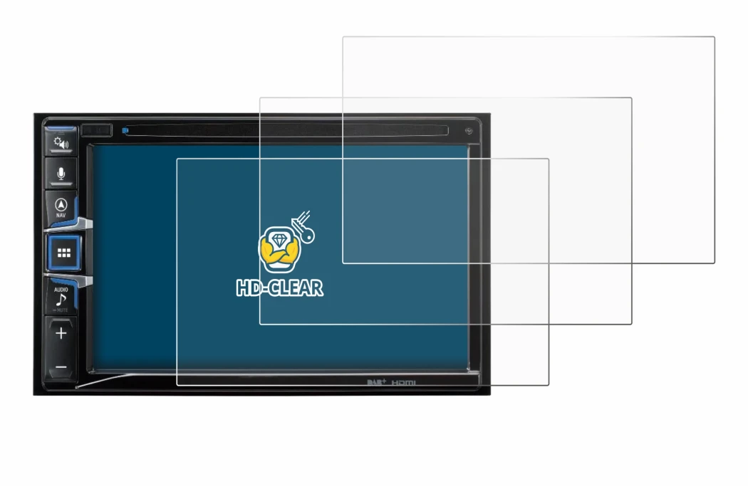 Image of the device Alpine INE-W611D with a wide variety of screen protectors.