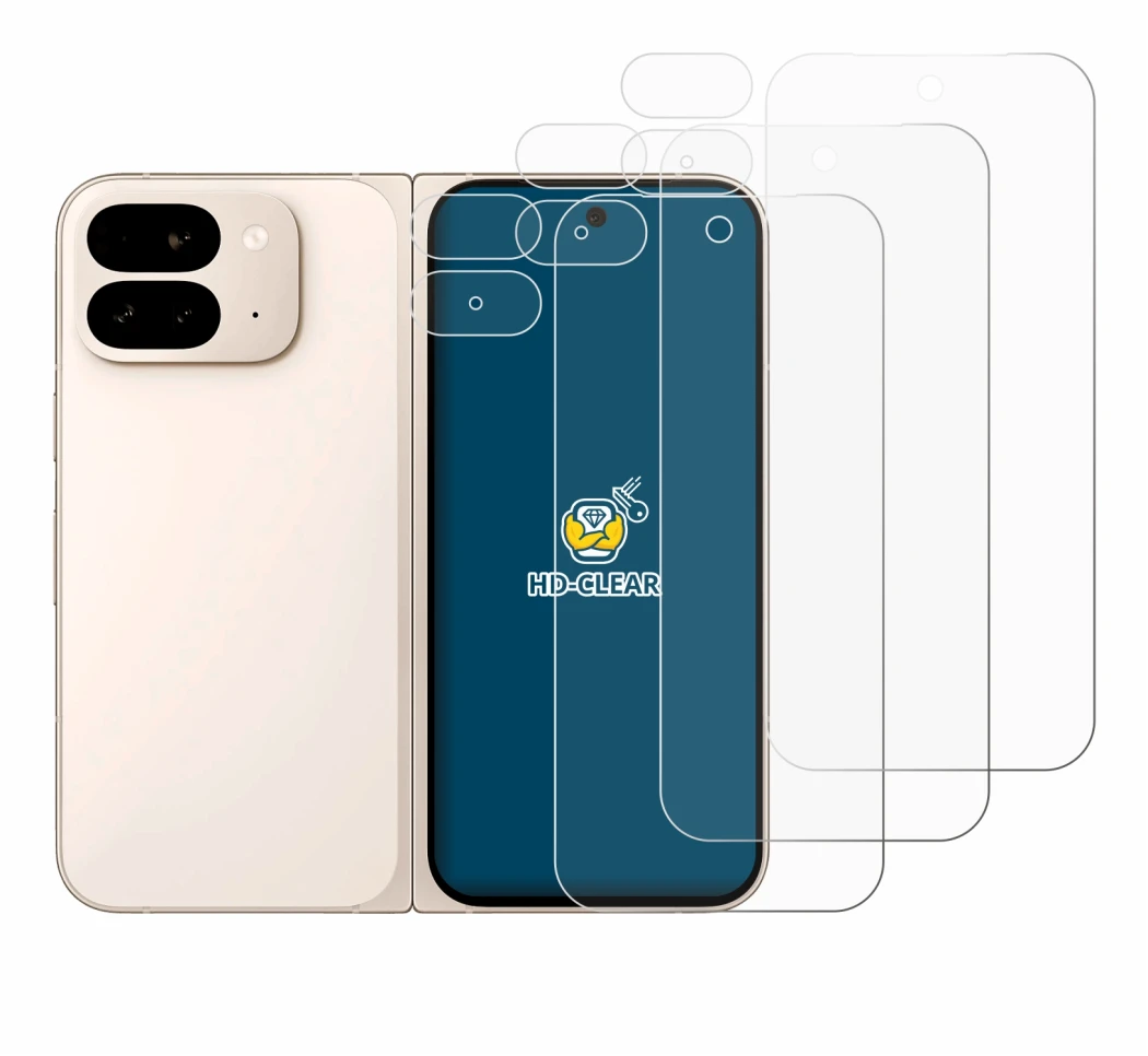 Image of the device Google Pixel 9 Pro Fold (Front+Camera) with a wide variety of screen protectors.