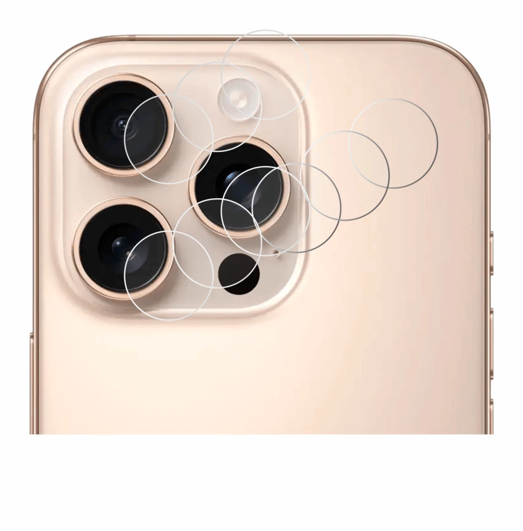 Image of the device Apple iPhone 16 Pro Max (ONLY Camera Lens) with a wide variety of screen protectors.