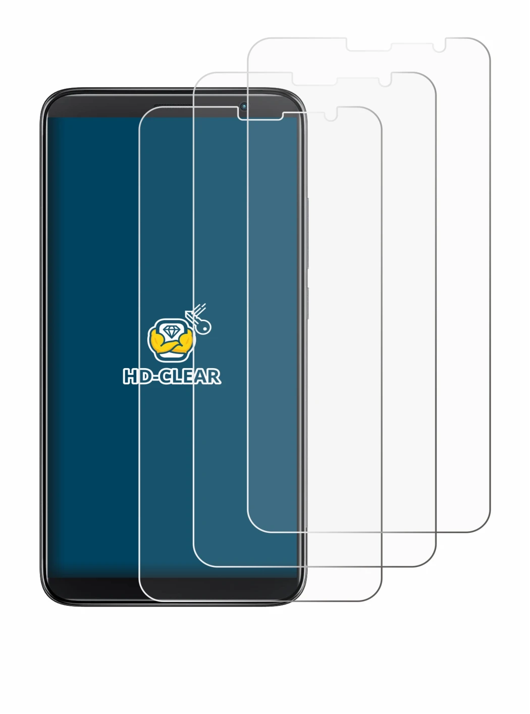 Image of the device TCL 403 with a wide variety of screen protectors.