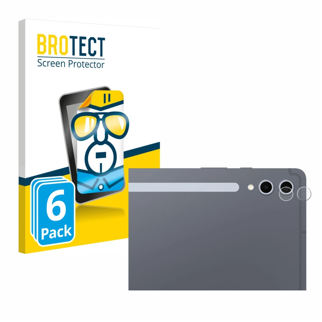 Front side of a product packaging with the brand logo BROTECT. Next to it is the device Samsung Galaxy Tab S10 Ultra WiFi (ONL