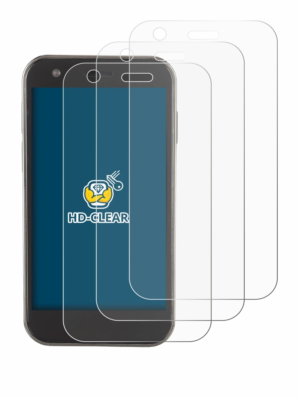 Image of the device Soyes XS12 with a wide variety of screen protectors.
