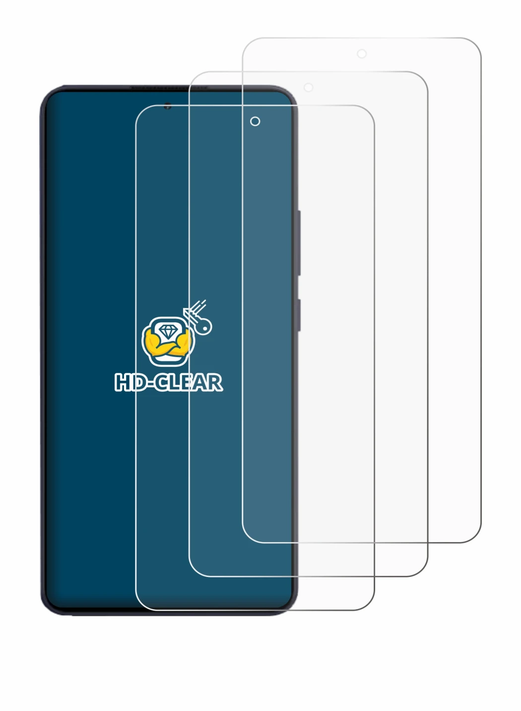 Image of the device Oppo Reno 13 F with a wide variety of screen protectors.
