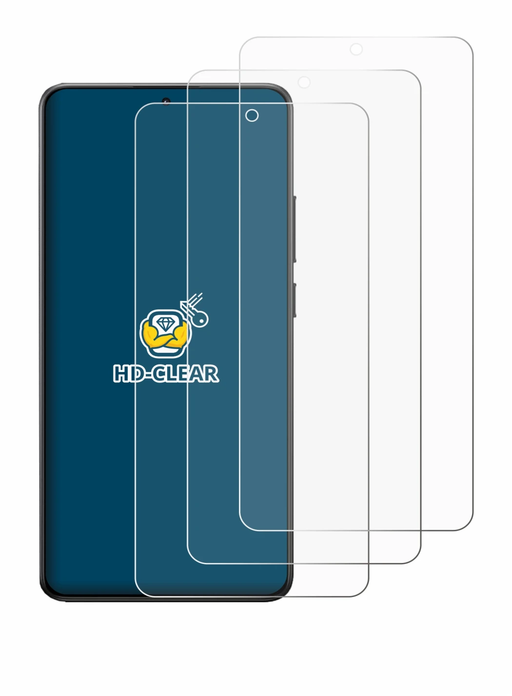 Image of the device Xiaomi Poco X7 Pro with a wide variety of screen protectors.