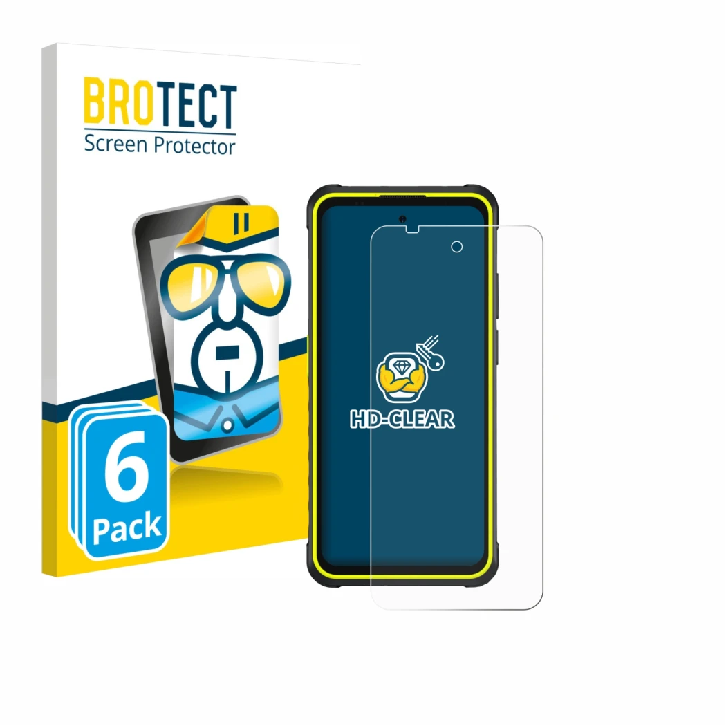 Front side of a product packaging with the brand logo BROTECT. Next to it is the device Ulefone Armor X31 Pro 5G shown with th