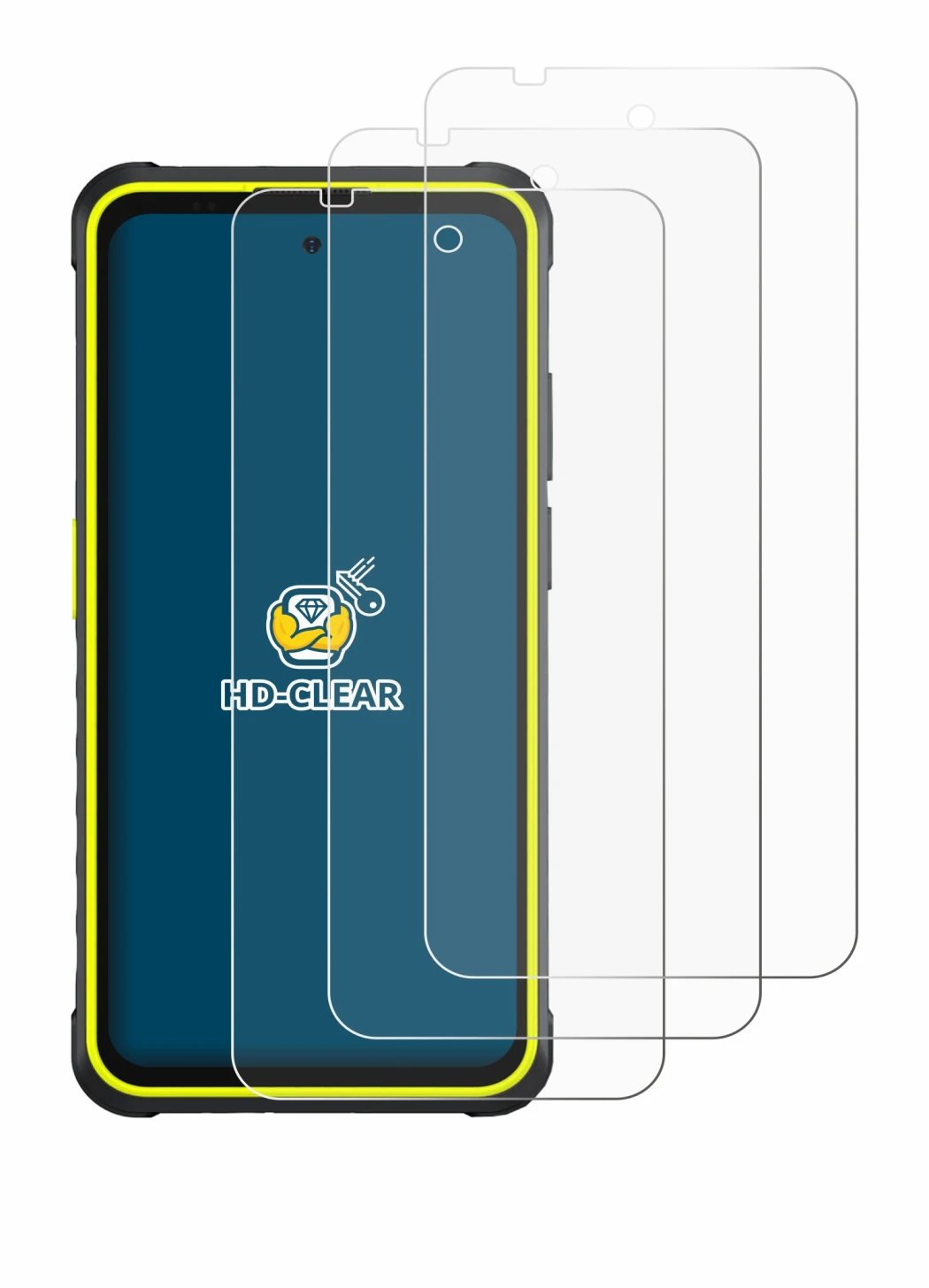 Image of the device Ulefone Armor X31 Pro 5G with a wide variety of screen protectors.