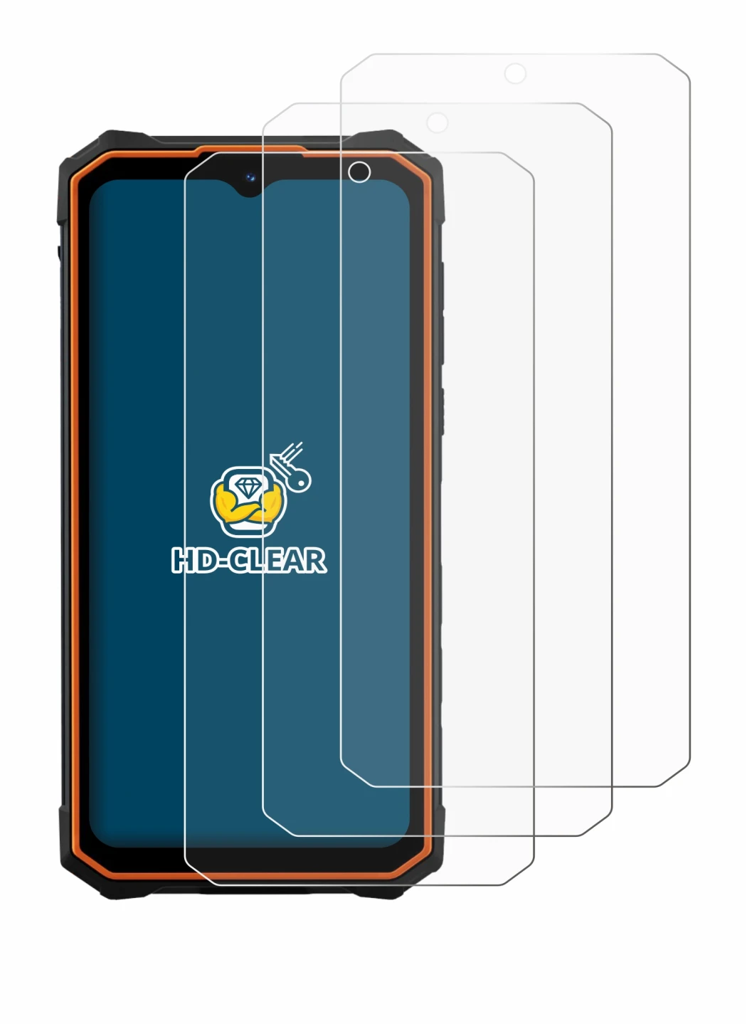 Image of the device Hotwav Cyber 13 with a wide variety of screen protectors.