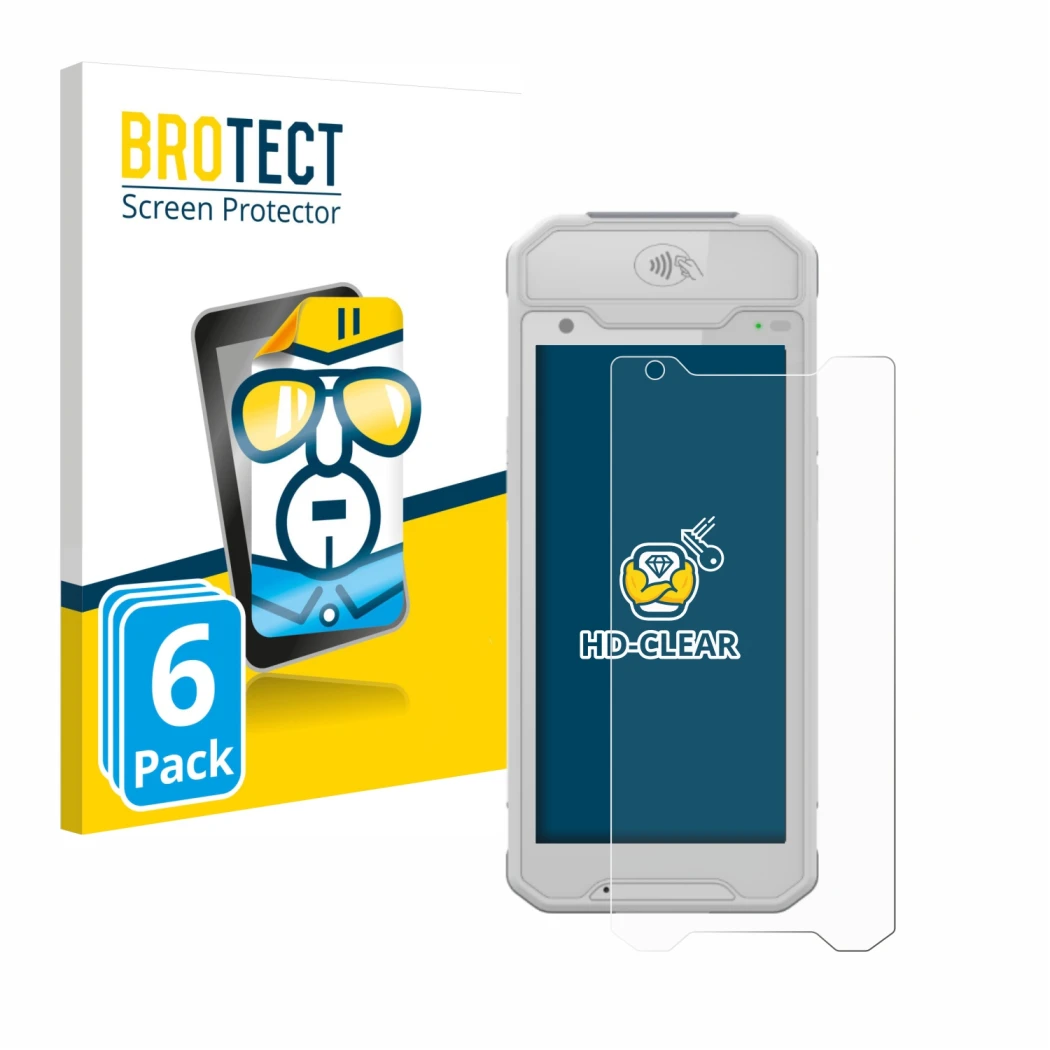 Front side of a product packaging with the brand logo BROTECT. Next to it is the device Dojo Pocket shown with the correspondi