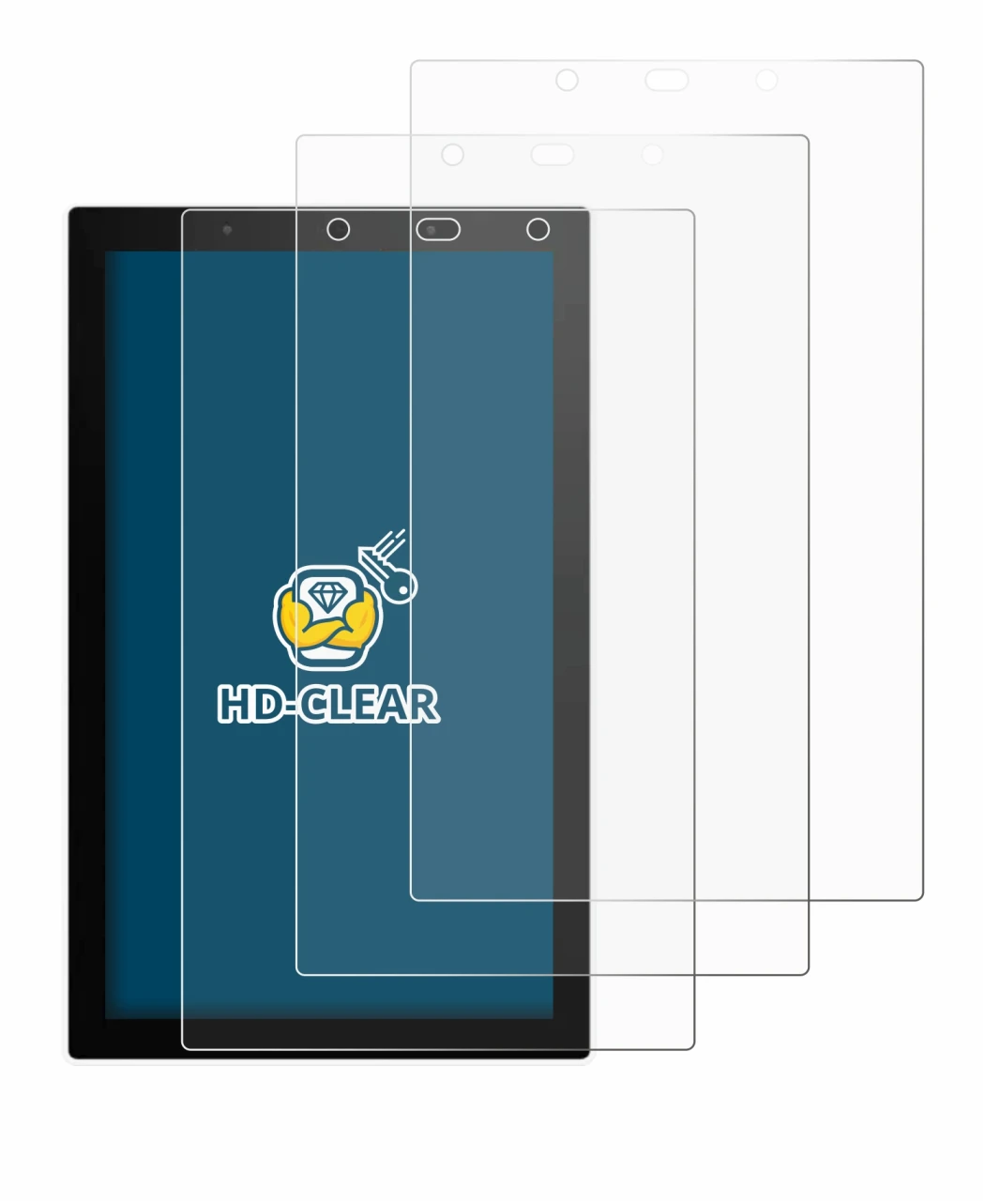 Image of the device SONOFF NSPanel Pro 120 with a wide variety of screen protectors.