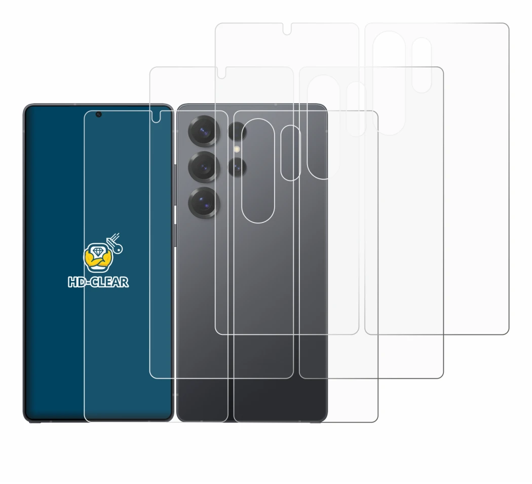 Image of the device Samsung Galaxy S25 Ultra Enterprise Edition (Front+Back) with a wide variety of screen protectors.