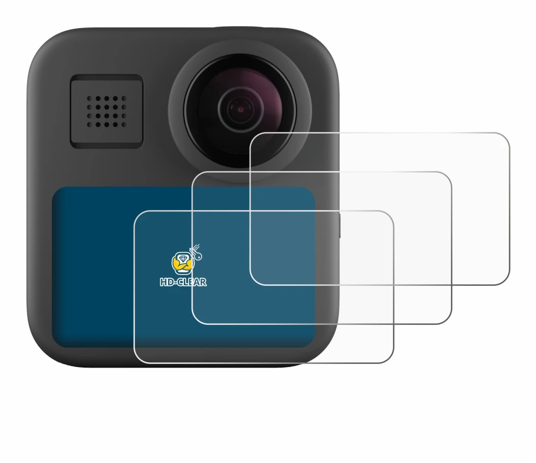 Image of the device GoPro Max (2025) with a wide variety of screen protectors.