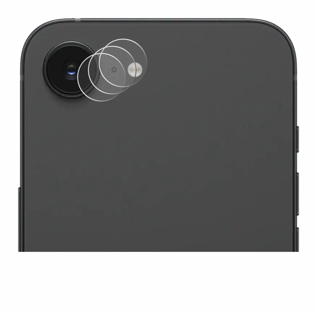 Image of the device Apple iPhone 16e (ONLY Camera Lens) with a wide variety of screen protectors.