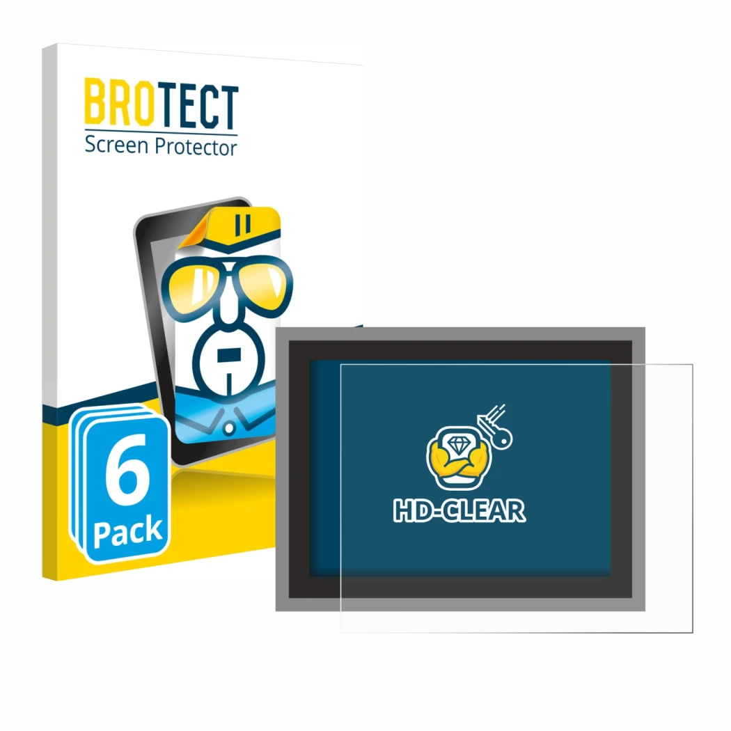 Front side of a product packaging with the brand logo BROTECT. Next to it is the device Megger MFT-X1 shown with the correspon
