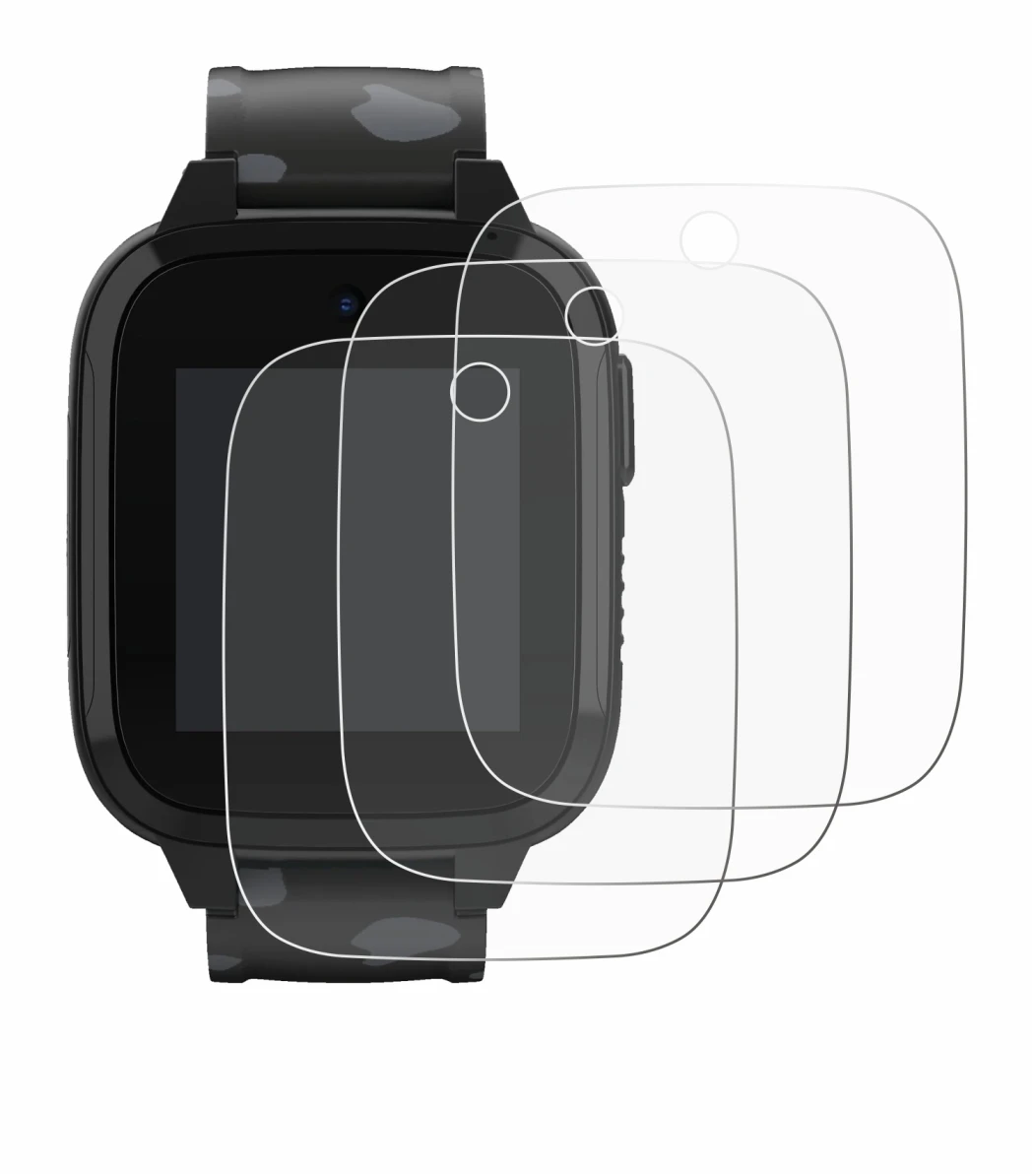 Image of the device Xplora XGO3 (2nd Gen.) with a wide variety of screen protectors.