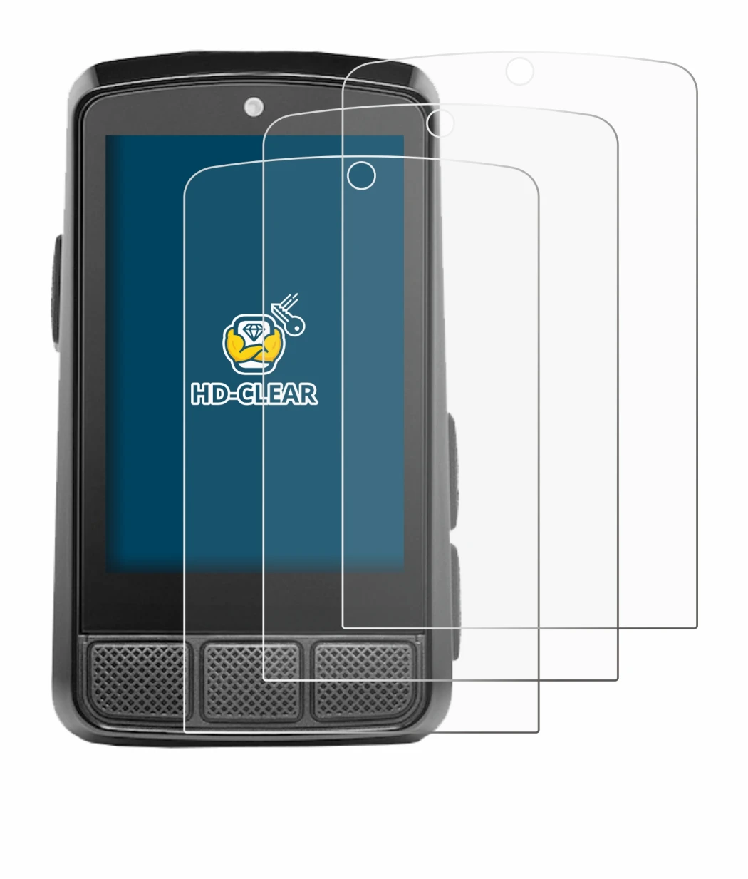 Image of the device Wahoo Elemnt Bolt 3 with a wide variety of screen protectors.