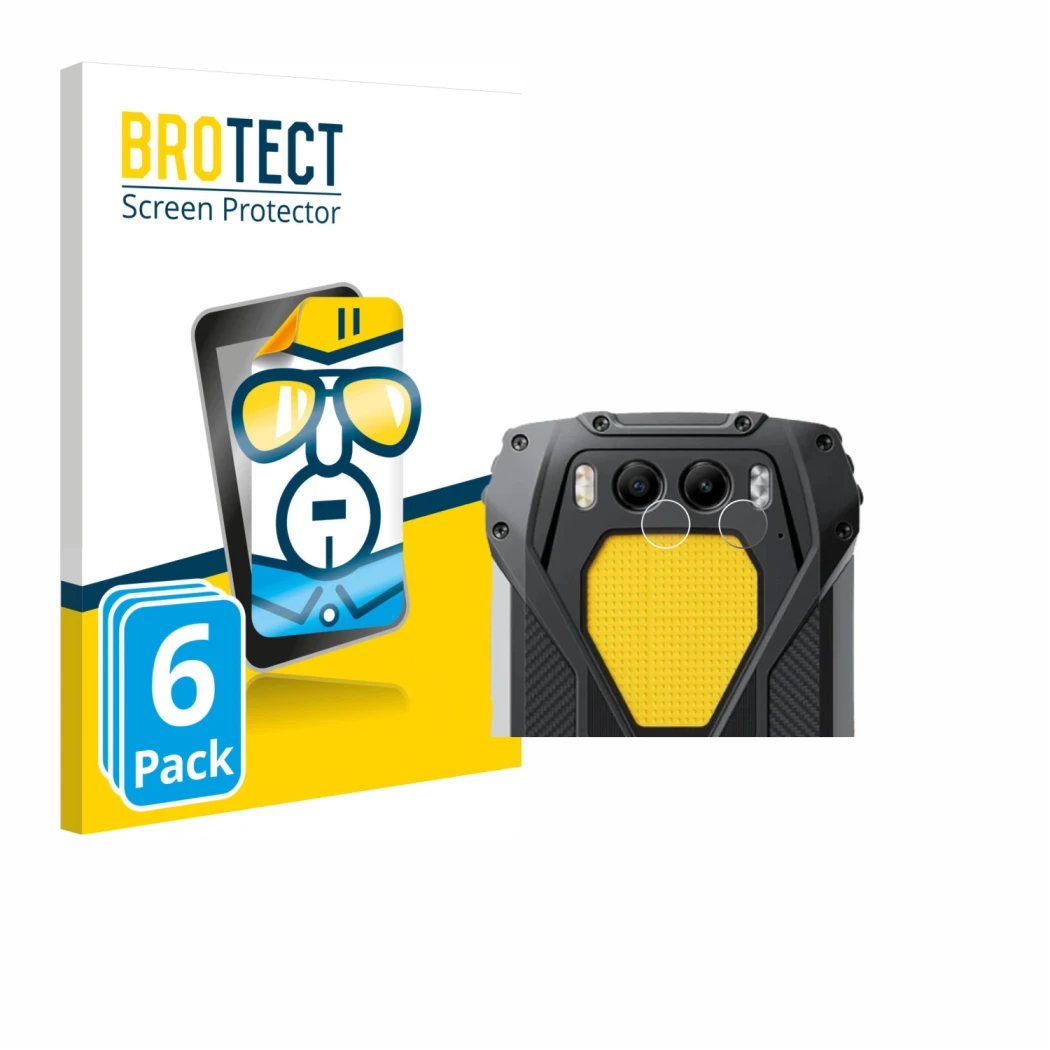 Front side of a product packaging with the brand logo BROTECT. Next to it is the device Blackview BV7300 (ONLY Camera Lens) sh