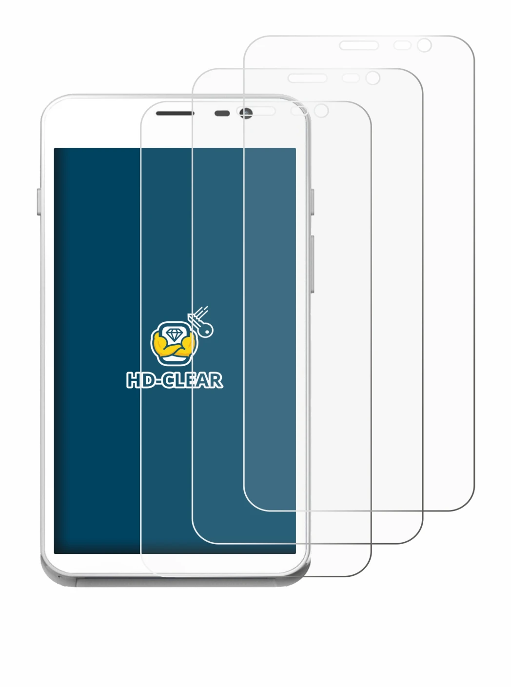 Image of the device Pax CCV Fly A77 with a wide variety of screen protectors.