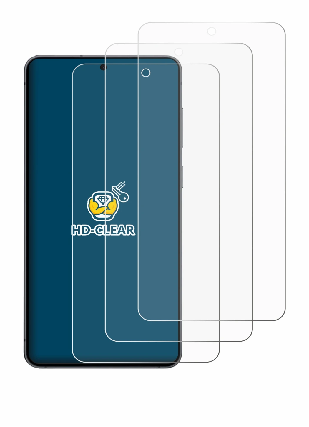 Image of the device Samsung Galaxy S25 Edge with a wide variety of screen protectors.