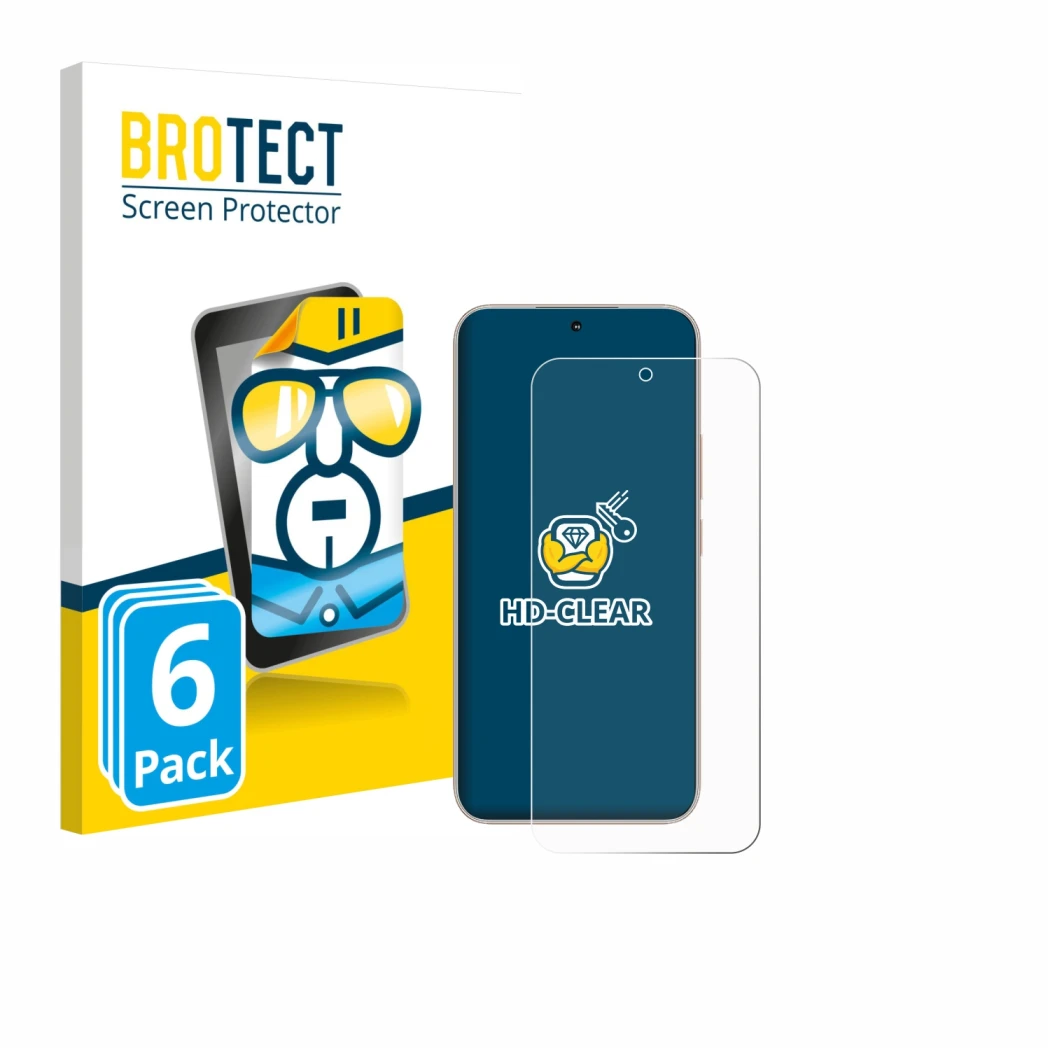 Front side of a product packaging with the brand logo BROTECT. Next to it is the device Honor 400 shown with the corresponding