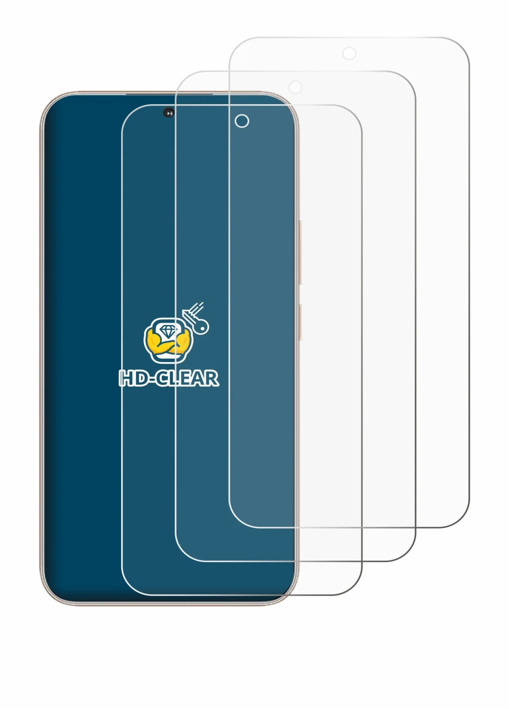 Image of the device Honor 400 with a wide variety of screen protectors.