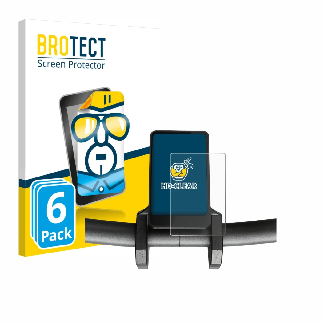 Front side of a product packaging with the brand logo BROTECT. Next to it is the device Joyor T6 shown with the corresponding