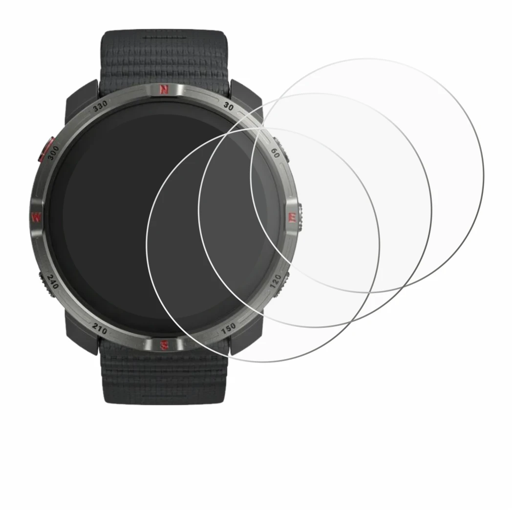 Image of the device Polar Grit X2 with a wide variety of screen protectors.