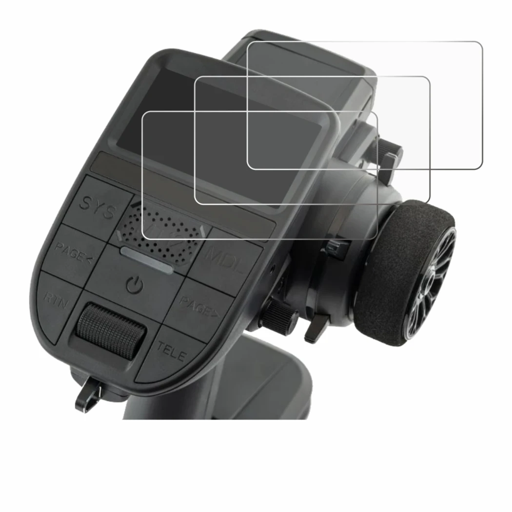 Image of the device Radiomaster MT12 with a wide variety of screen protectors.