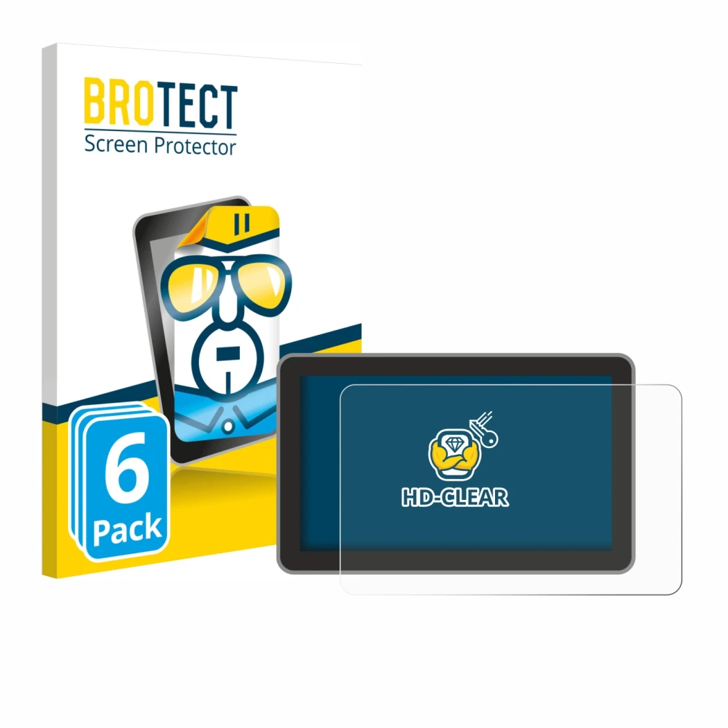 Front side of a product packaging with the brand logo BROTECT. Next to it is the device Bambu Lab H2D shown with the correspon