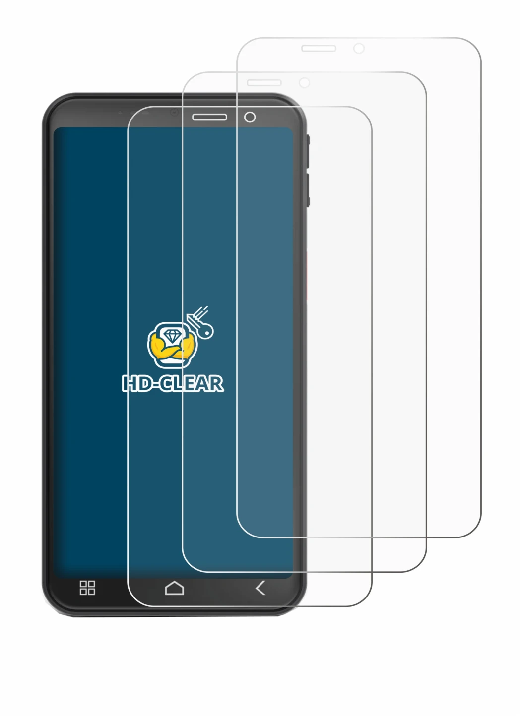 Image of the device Emporia Smart 7 Lite with a wide variety of screen protectors.