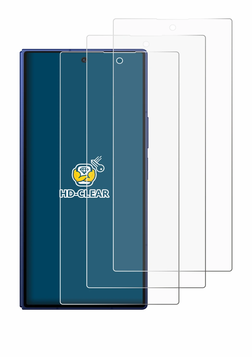 Image of the device Samsung Galaxy Z Fold 7 with a wide variety of screen protectors.