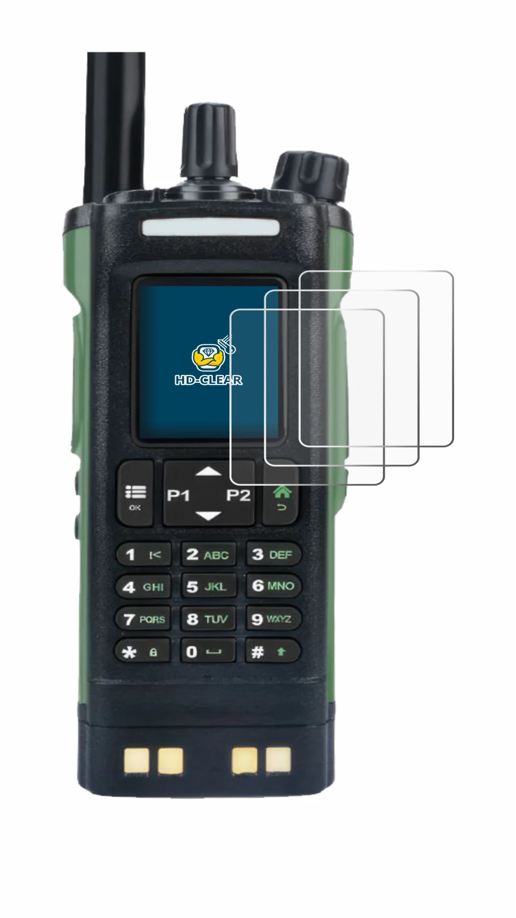 Image of the device Baofeng DM-32 with a wide variety of screen protectors.