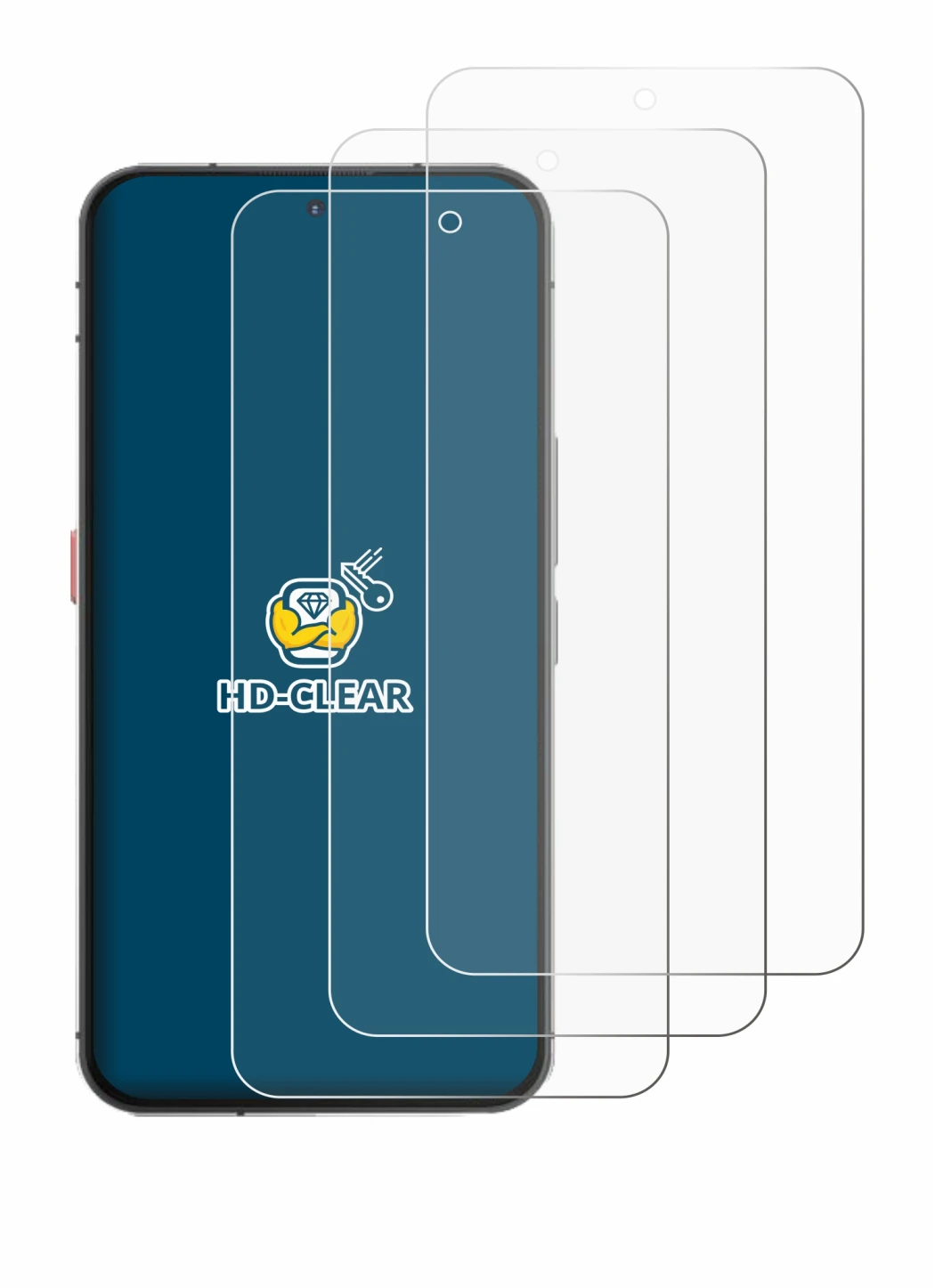 Image of the device Oukitel WP210 5G with a wide variety of screen protectors.