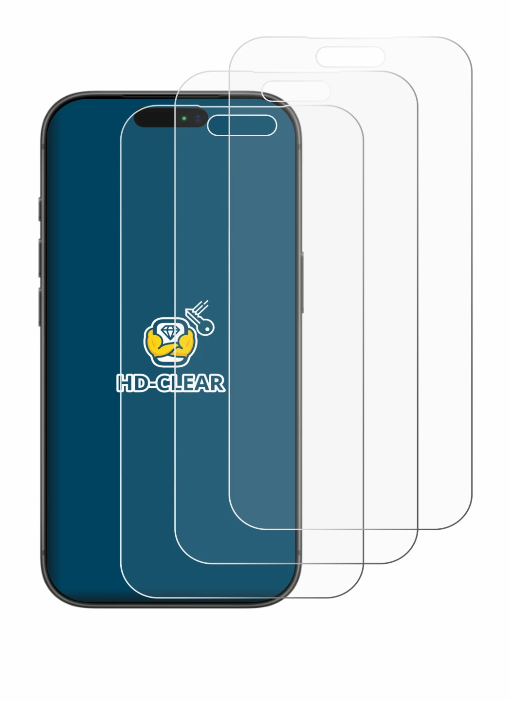 Image of the device Apple iPhone 17 Pro Max with a wide variety of screen protectors.