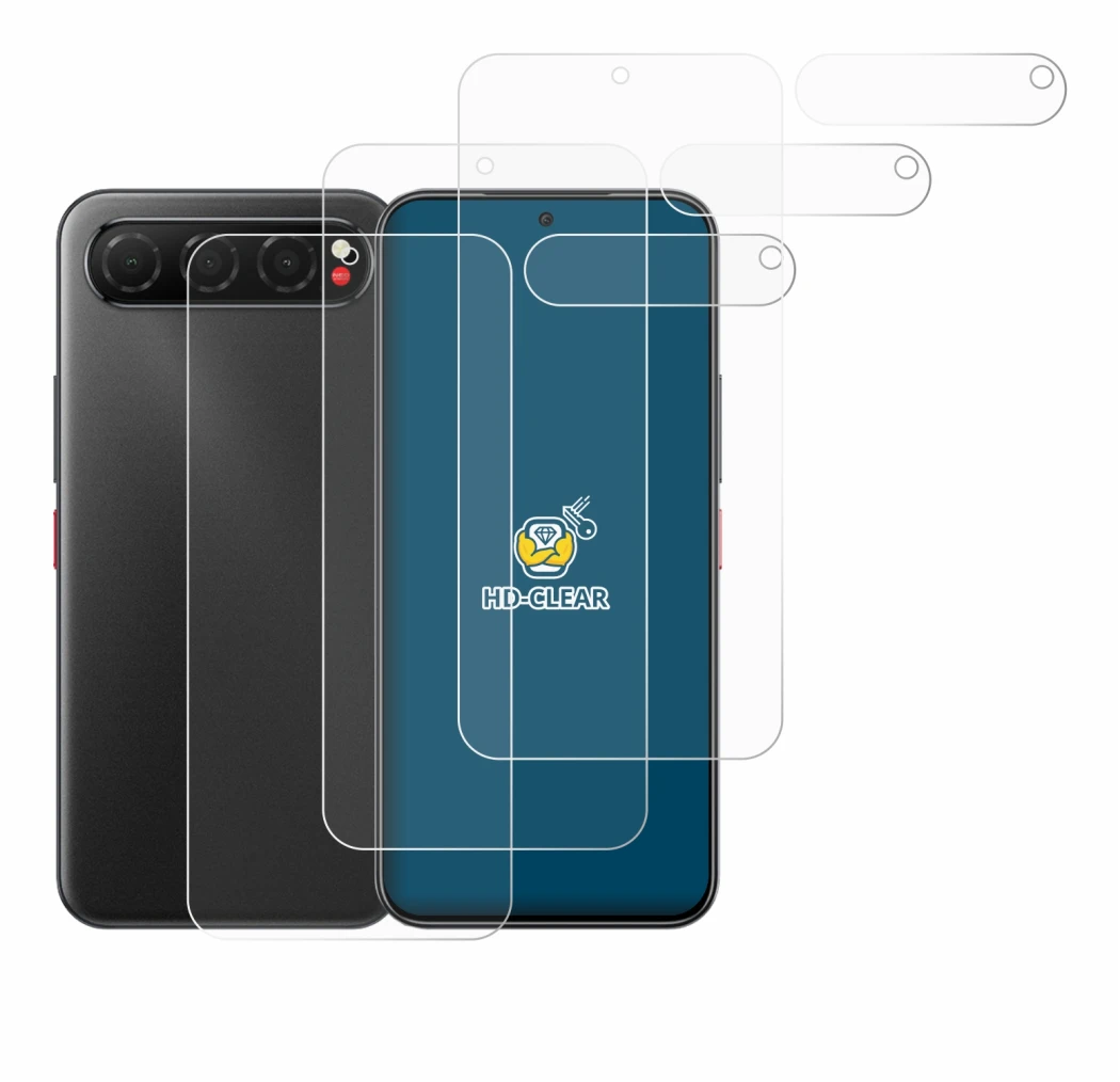 Image of the device Nubia Air (Front+Camera) with a wide variety of screen protectors.